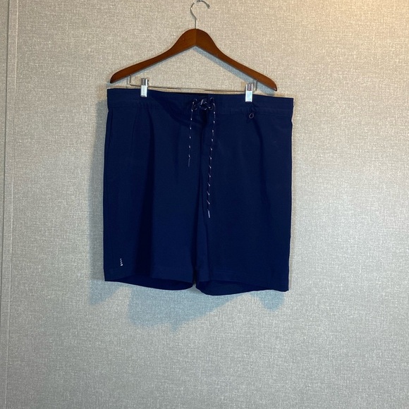Lands End Navy Long Leg Swim Shorts - Picture 1 of 9